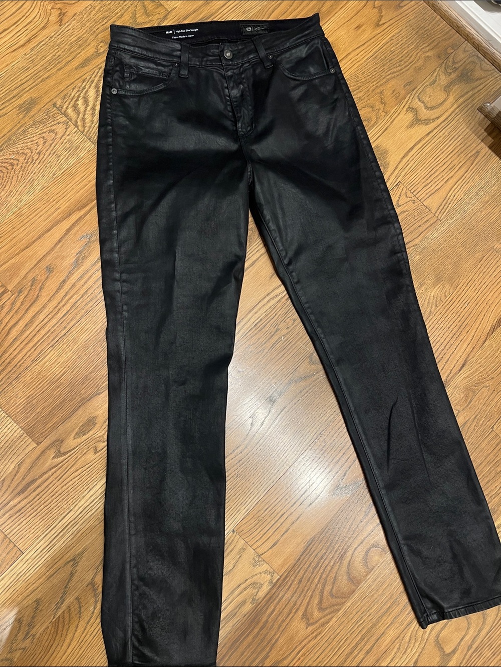 AG Adriano Goldschmied Coated Skinny Jeans in Black